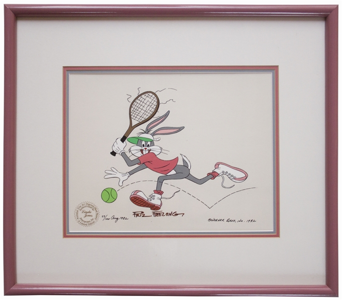 Bugs Bunny Limited Edition Hand-Painted Cel Signed by Legendary Animator Friz Freleng